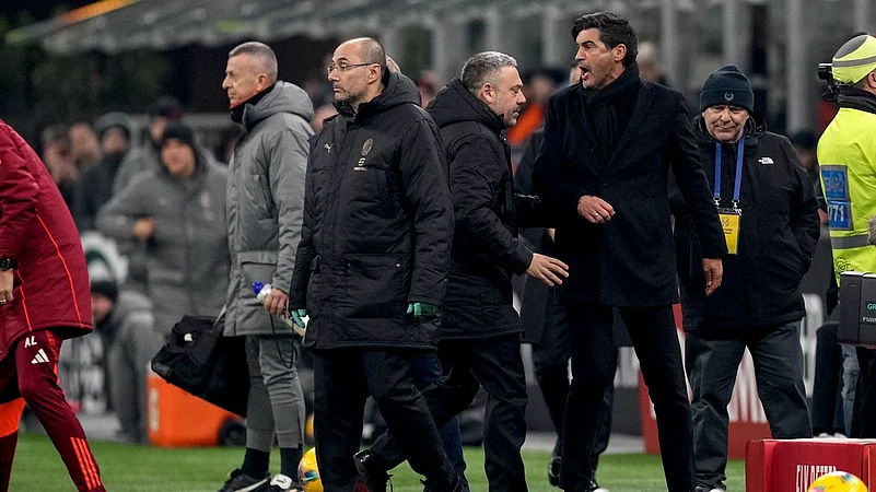 AC Milans now-fired head coach Paulo Fonseca Serie A match against Roma