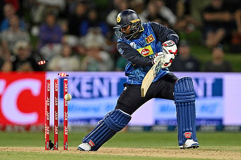 NZ vs SL 2nd T20: Sri Lanka's Wanindu Hasaranga is bowled by New Zealand's Jacob Duffy
