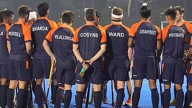 X/UP Rudras : UP Rudras train ahead of their Hockey India League match against Kalinga Lancers in Rourkela.