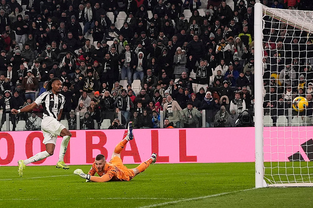 Italy Soccer Serie A match Juventus vs Fiorentina football pics: Khephren Thuram