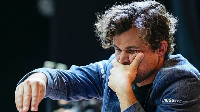 PTI : File photo of five-time world chess champion Magnus Carlsen.