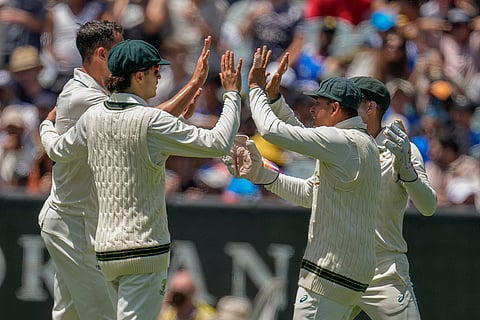 India Vs Australia, 4th Test Day 5: Australian players celebrates the wicket of India's Virat Kohli 