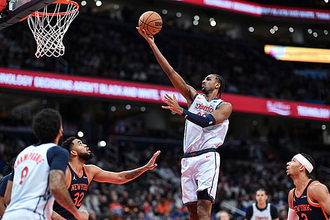 NBA 2024-25: Wizards forward Alexandre Sarr goes to the basket