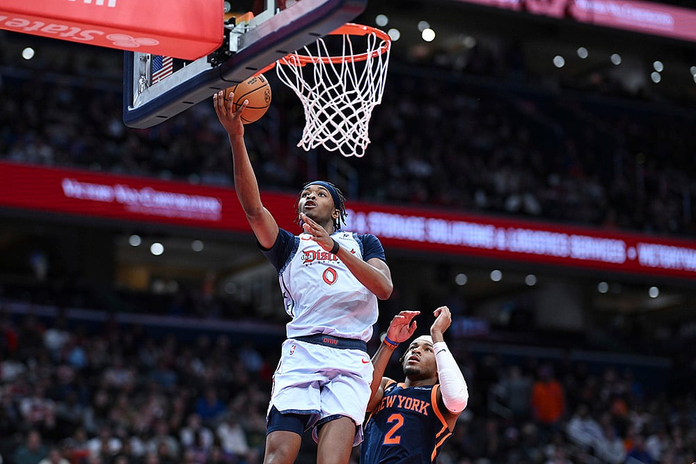 NBA Basketball game New York Knicks vs Washington Wizards match pics: Bilal Coulibaly