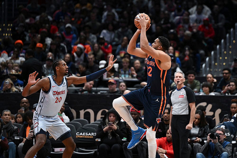 NBA Basketball game New York Knicks vs Washington Wizards match pics: Karl-Anthony Towns