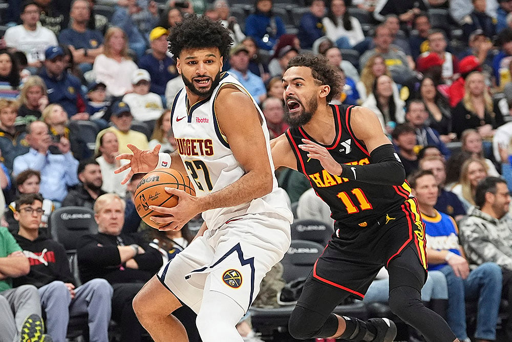 NBA basketball game Denver Nuggets vs Atlanta Hawks match photos: Jamal Murray