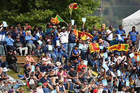 NZ Vs SL 3rd T20I: Fans and Supporters cheer during the match