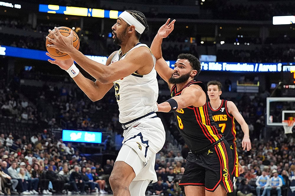 NBA basketball game Denver Nuggets vs Atlanta Hawks match photos: Zeke Nnaji