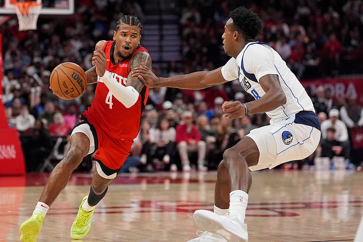 NBA basketball game Houston Rockets vs Dallas Mavericks match photos: Jalen Green