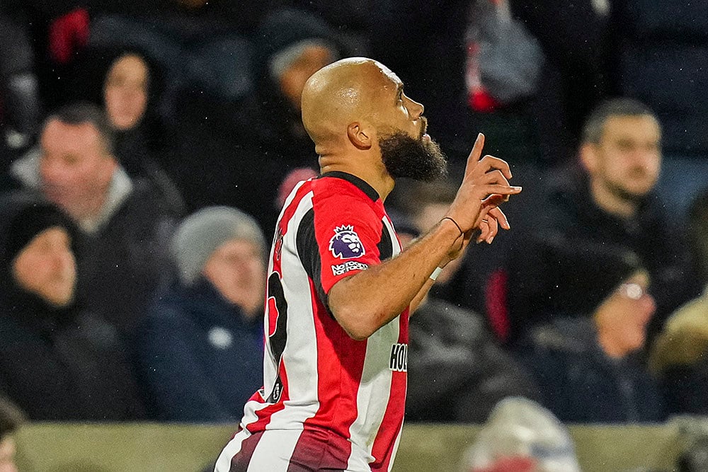 English Premier League soccer match Brentford and Arsenal football Pics: Bryan Mbeumo 