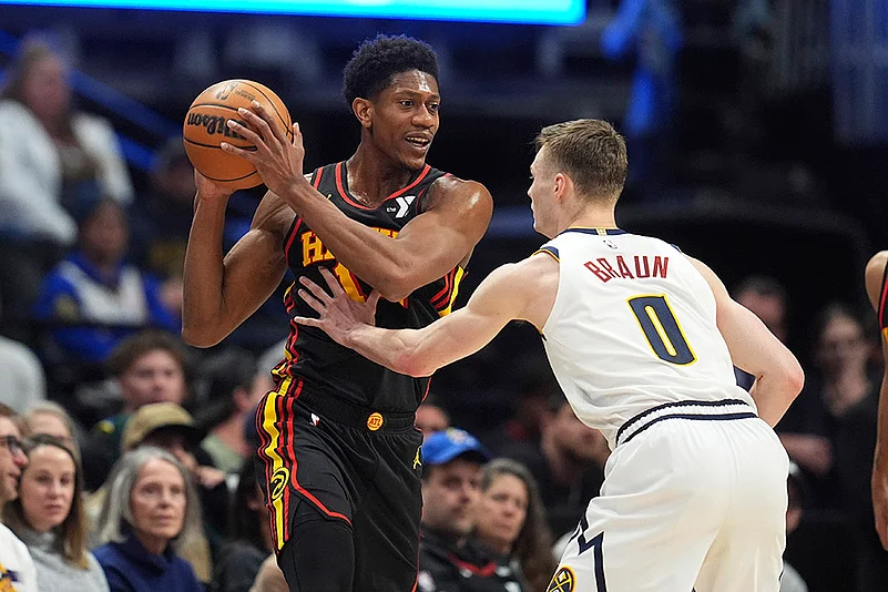 NBA basketball game Denver Nuggets vs Atlanta Hawks match photos: DeAndre Hunter