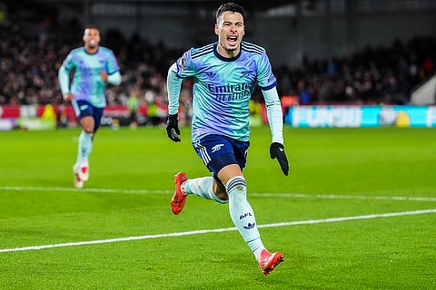 EPL 2024-25: Arsenal's Gabriel Martinelli celebrates after scoring a goal