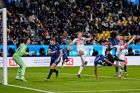 Italian Super Cup 2024-25: Inter Milan's Denzel Dumfries scores the opening goal
