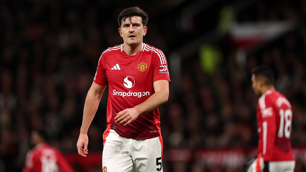 Harry Maguire in action for Manchester United this season.