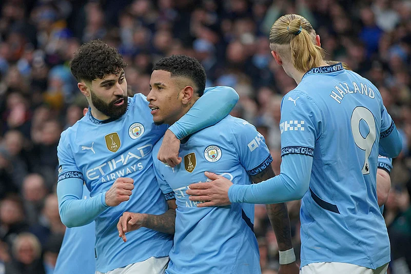 English Premier League soccer match West Ham and Manchester City photos: Savinho