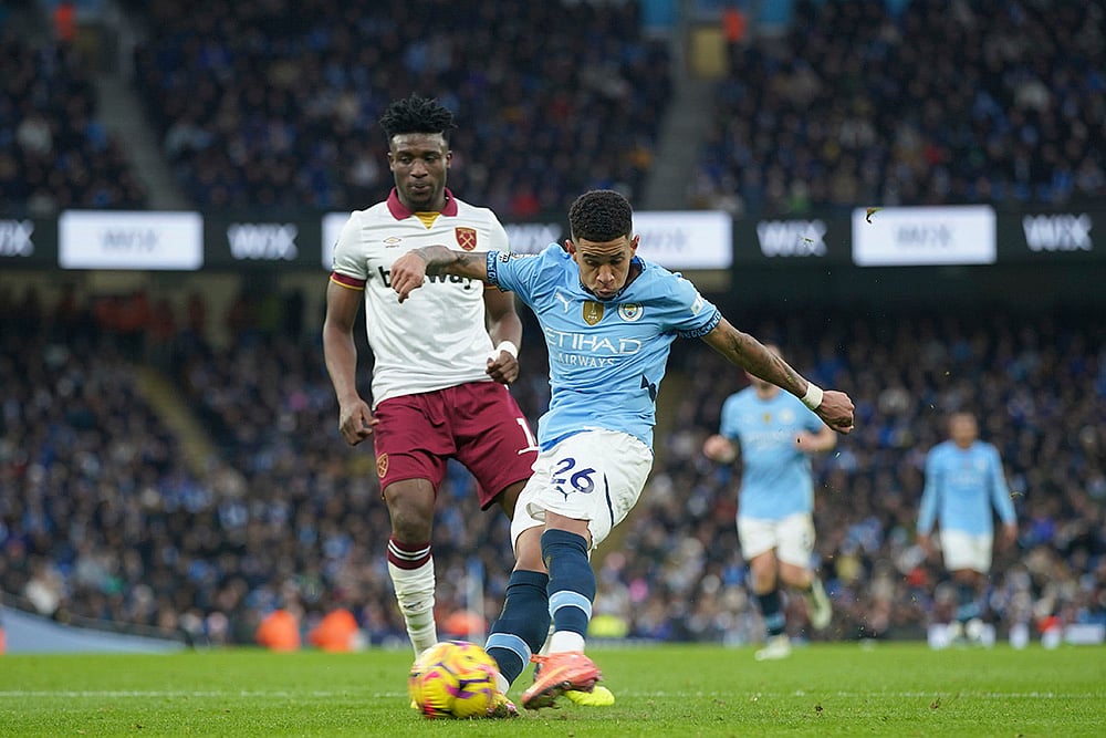 English Premier League soccer match West Ham and Manchester City photos: Savinho
