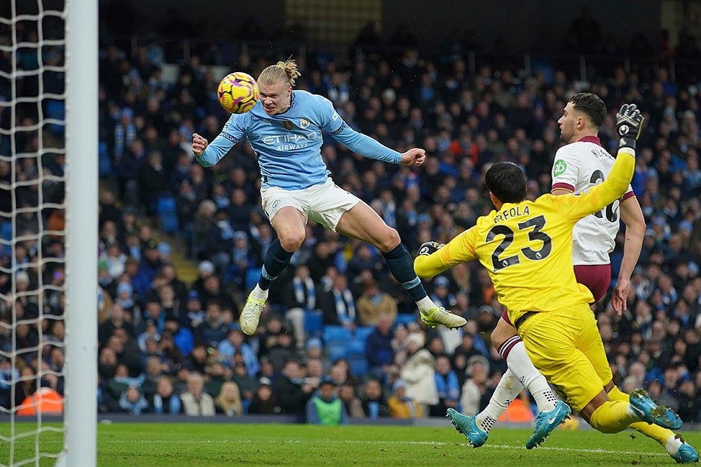 English Premier League soccer match West Ham and Manchester City photos: Erling Haaland
