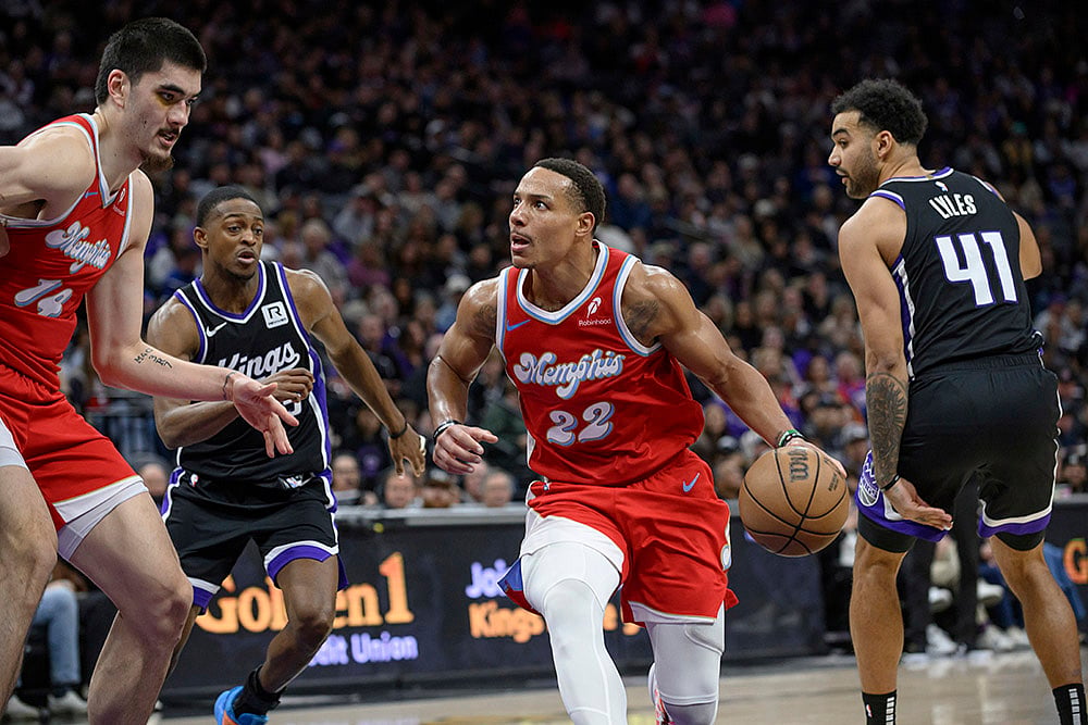 NBA Basketball game Memphis Grizzlies vs Sacramento Kings Basketball photos: Desmond Bane 