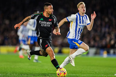 EPL 2024-25: Arsenal's Gabriel Jesus runs with the ball 