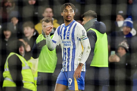 EPL 2024-25: Brighton's Joao Pedro celebrates after scoring a penalty kick