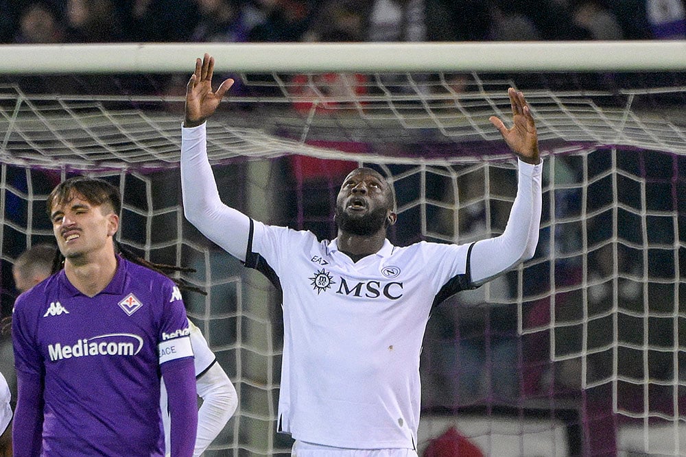 Italy Soccer Serie A Fiorentina vs Napoli match photos: Romelu Lukaku