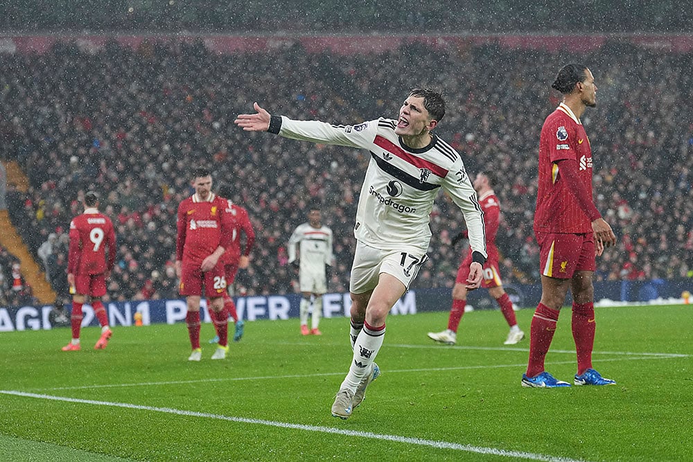 English Premier League soccer Liverpool vs Manchester United match photos: Alejandro Garnacho