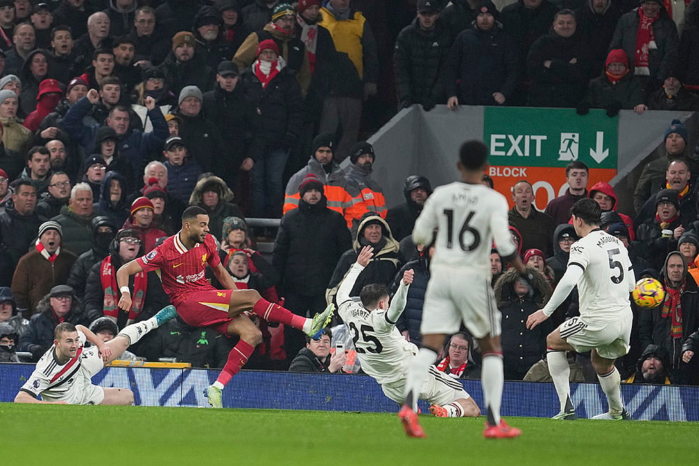 English Premier League soccer Liverpool vs Manchester United match photos: Cody Gakpo