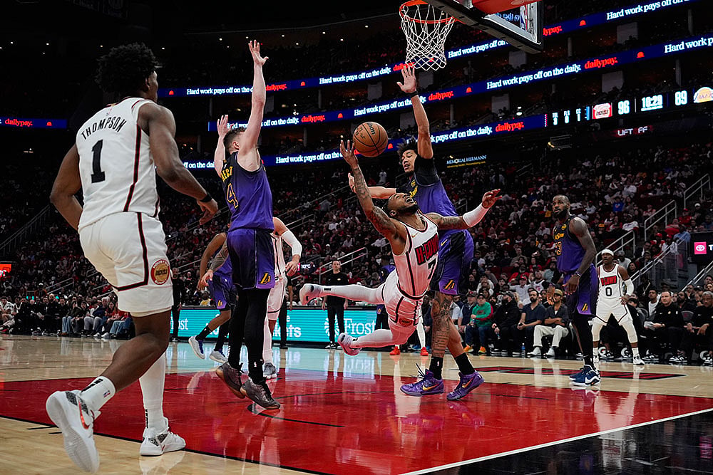 NBA Basketball Game: Los Angeles Lakers vs Houston Rockets