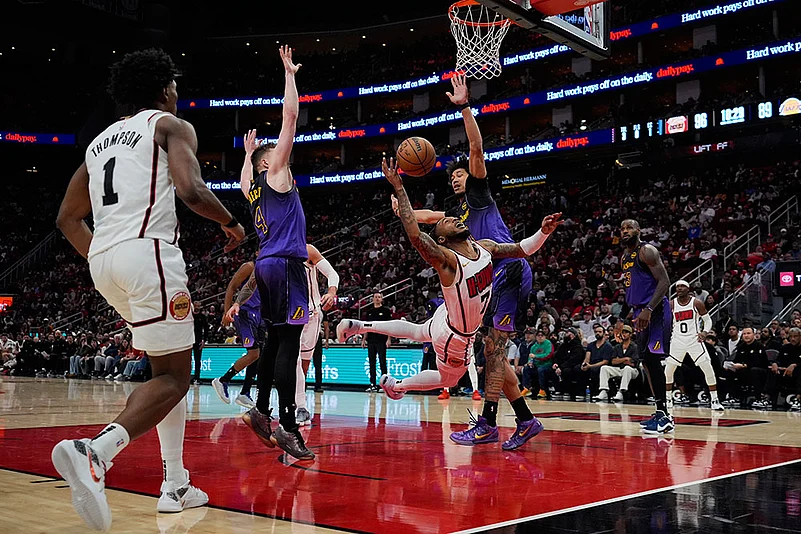 NBA Basketball Game: Los Angeles Lakers vs Houston Rockets