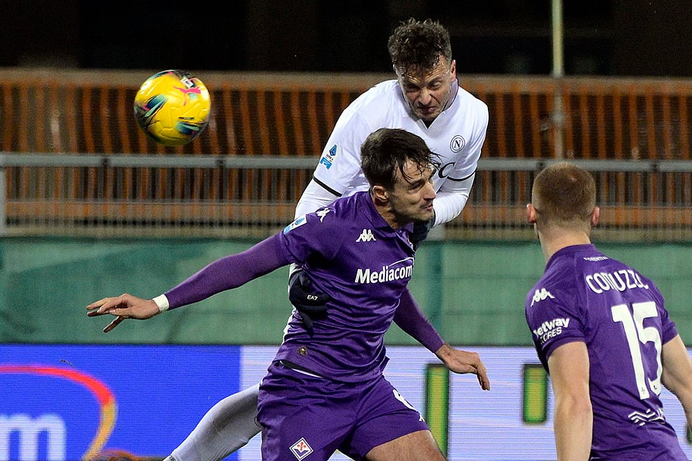 Italy Soccer Serie A Fiorentina vs Napoli match photos: Amir Rrahmani