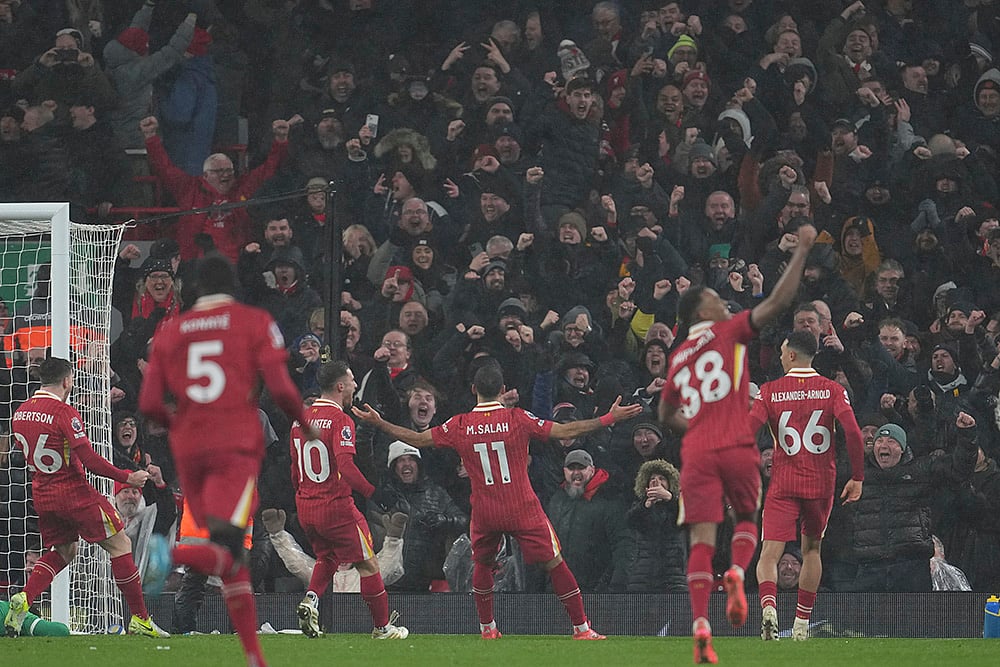 English Premier League soccer Liverpool vs Manchester United match photos: Mohamed Salah 