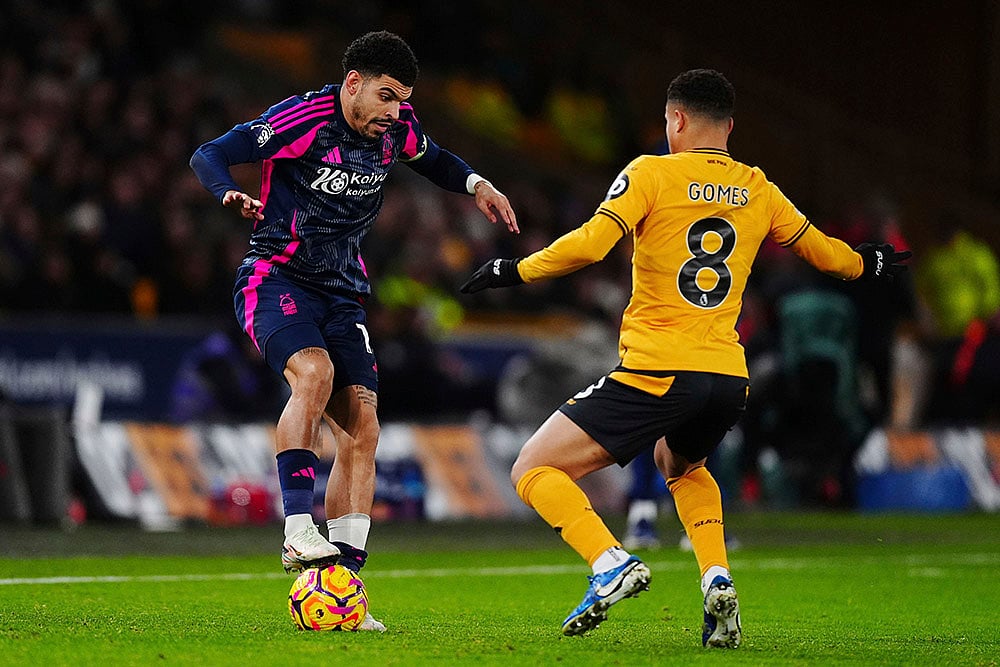 Premier League Soccer Nottingham Forest vs Wolverhampton Wanderers match pics: Morgan Gibbs-White 