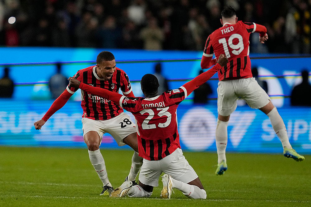 Saudi Italy Soccer Super Cup Final AC Milan vs Inter Milan match pics: Fikayo Tomori