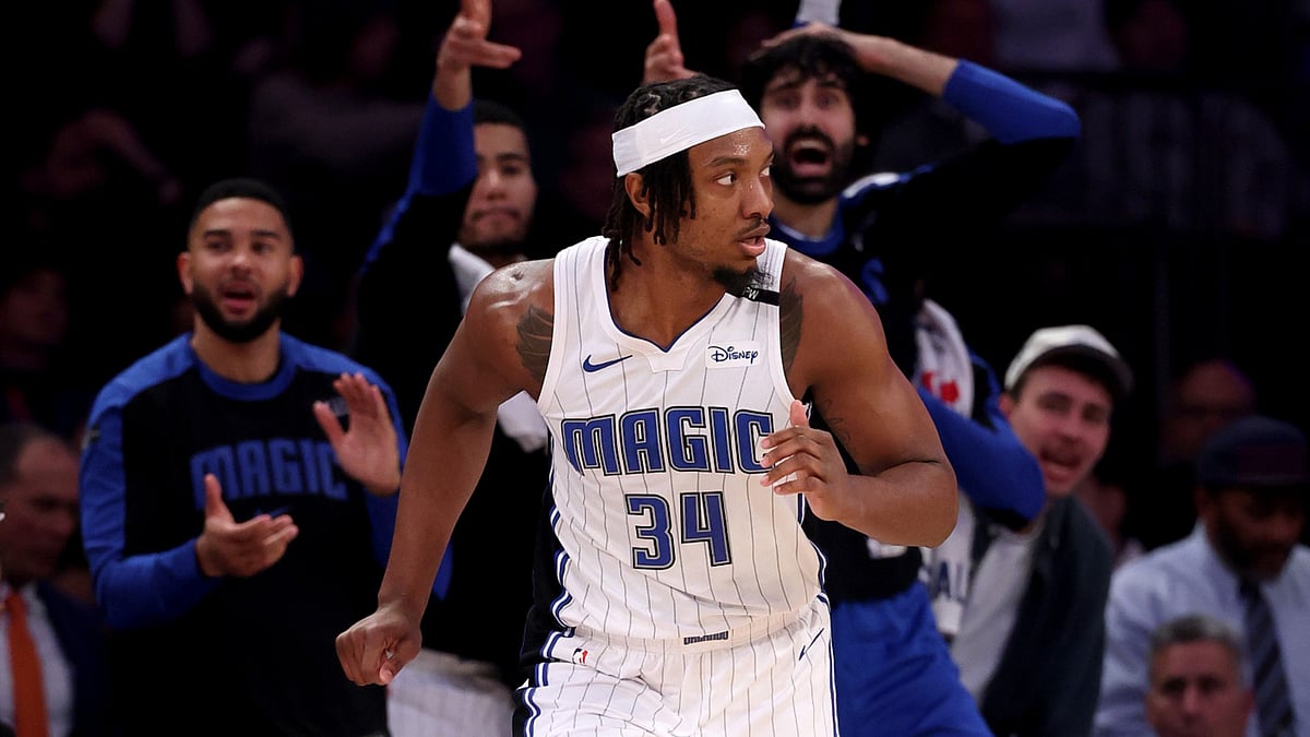 Orlando Magic forward Wendell Carter Jr. runs the floor vs. the New York Knicks on Jan. 6, 2025. - null