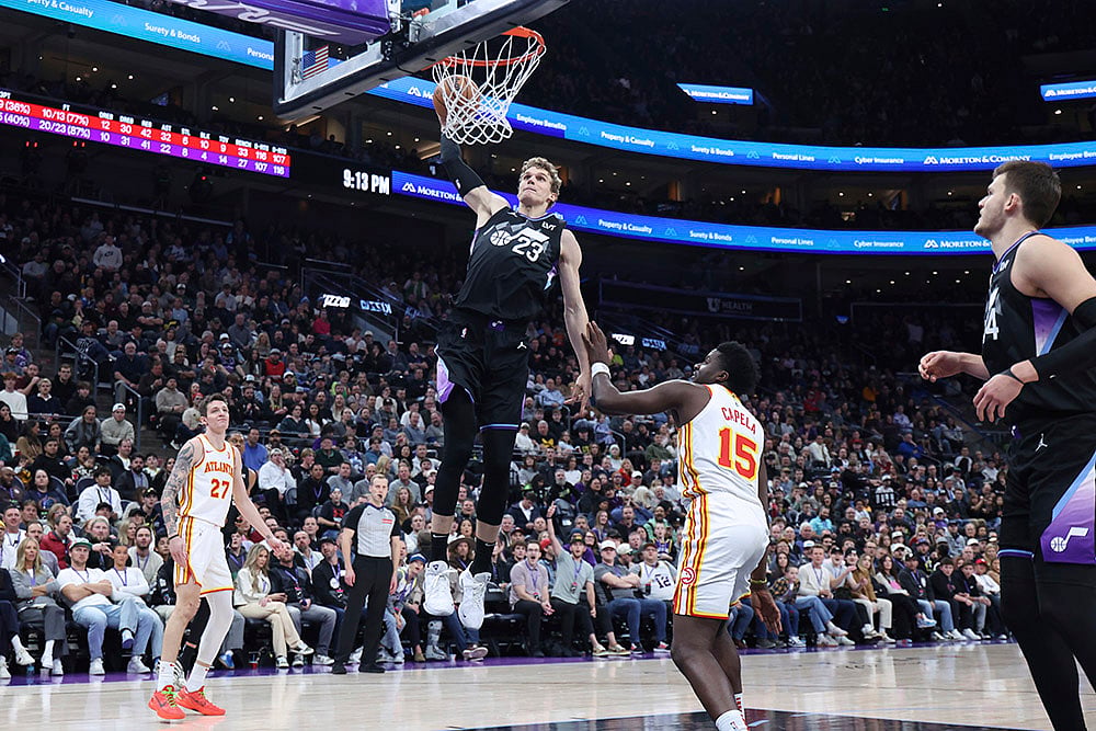 NBA Basketball game Atlanta Hawks vs Utah Jazz photos: Lauri Markkanen