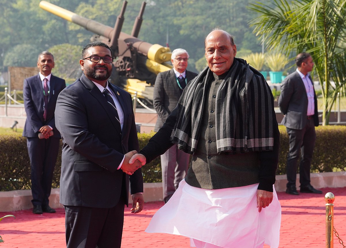 Kamal Kishore/PTI : Rajnath Singh meets Maldives Defence Minister