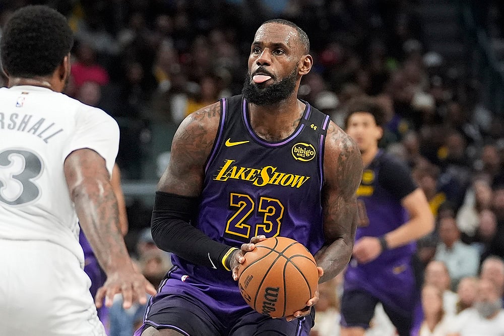 NBA Basketball game Los Angeles Lakers vs Dallas Mavericks photos: LeBron James