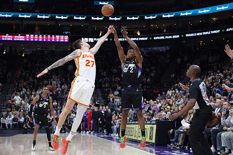 NBA Basketball game Atlanta Hawks vs Utah Jazz photos: Collin Sexton