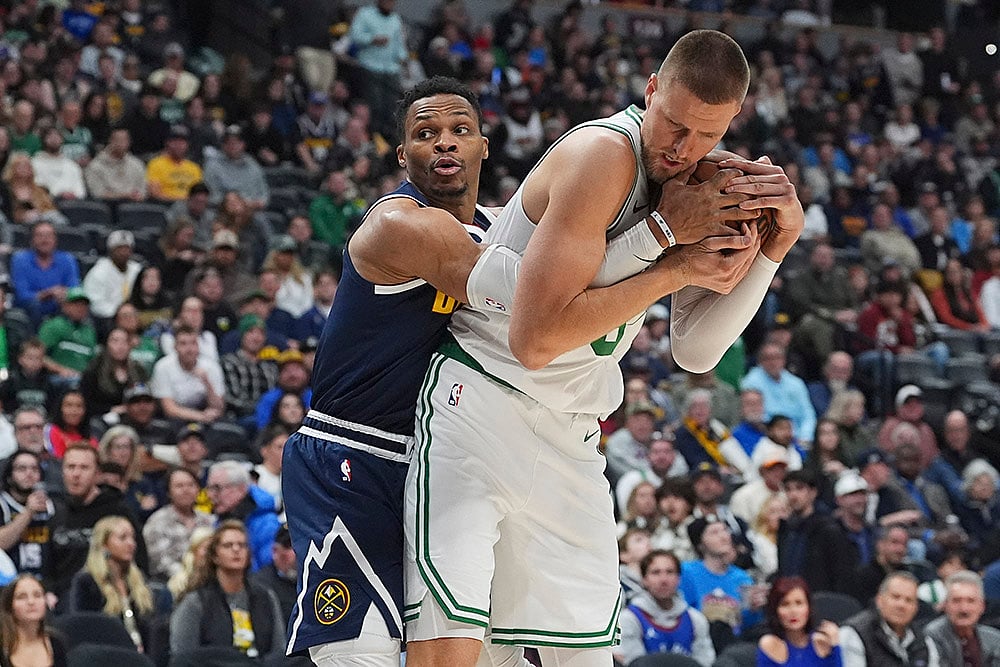 NBA Basketball game Boston Celtics vs Denver Nuggets photos: Kristaps Porzingis