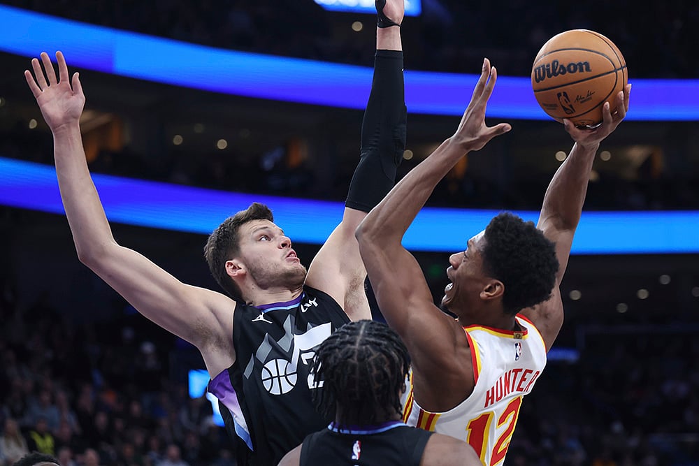 NBA Basketball game Atlanta Hawks vs Utah Jazz photos: DeAndre Hunter