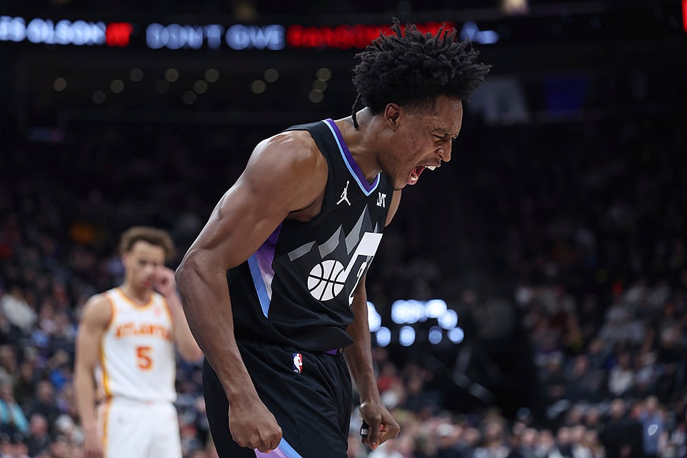 NBA Basketball game Atlanta Hawks vs Utah Jazz photos: Collin Sexton