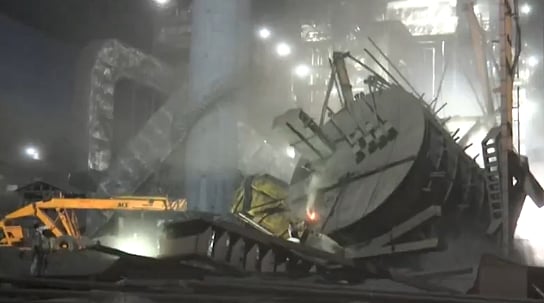 X/ANI Screengrab : Silo collapses in Chhattisgarh steel plant's smelting unit
