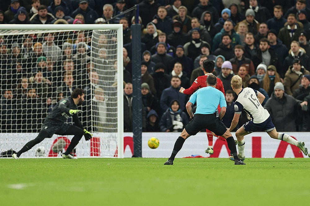 English League Cup Semi Final first leg Tottenham Hotspur vs Liverpool match photos: Lucas Bergvall
