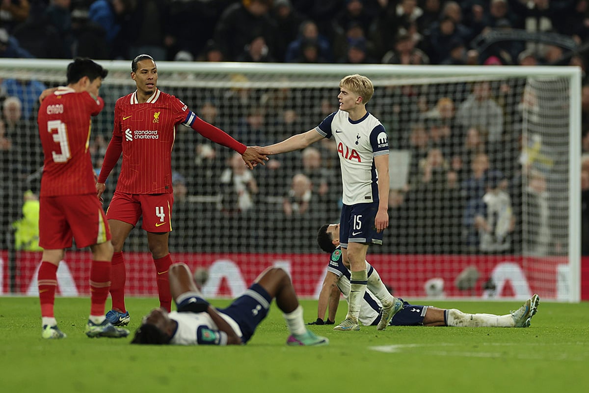 English League Cup Semi Final first leg Tottenham Hotspur vs Liverpool match photos: Lucas Bergvall
