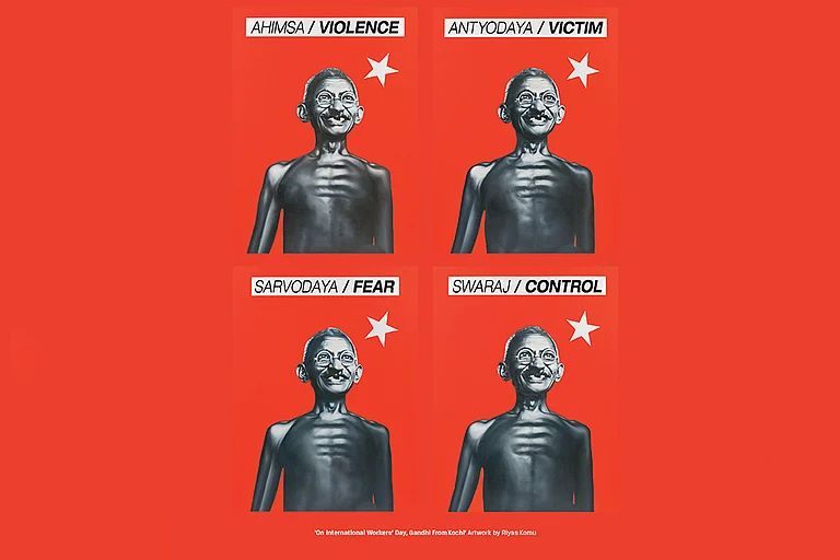 ‘On International Workers’ Day, Gandhi From Kochi’ Artwork by Riyas Komu - null