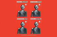 Gandhi Vs Tagore: A Clash Of Dissenting Visions ‘On International Workers’ Day, Gandhi From Kochi’ Artwork by Riyas Komu