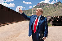 Immigrating In Trump's America | Photo: Getty Images : A Well-known Fact: Donald Trump walks along the US-Mexico border on August 22, 2024