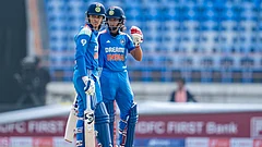Smriti Mandhana and Pratika Rawal in action against IRE-W. - X/BCCIWomen