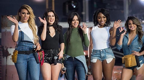 Camila Cabello with her band Fifth Harmony
