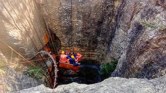 PTI : Rescue operations underway at the coal mine in Assam's Dima Hasao